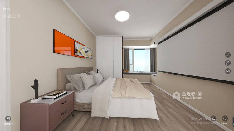 133平三江华府现代风格-卧室效果图及设计说明
