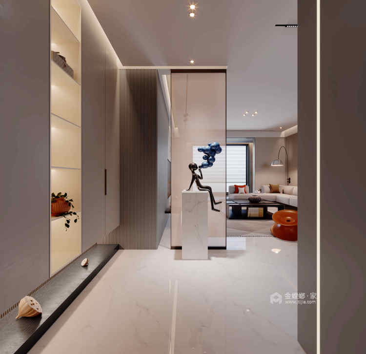 160平翡翠时光现代风格-客厅效果图及设计说明