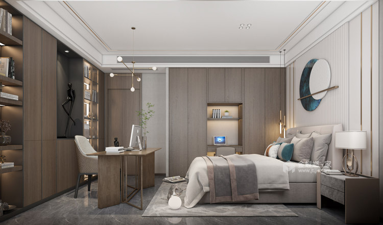 260平世博森林花园新中式风格-卧室效果图及设计说明
