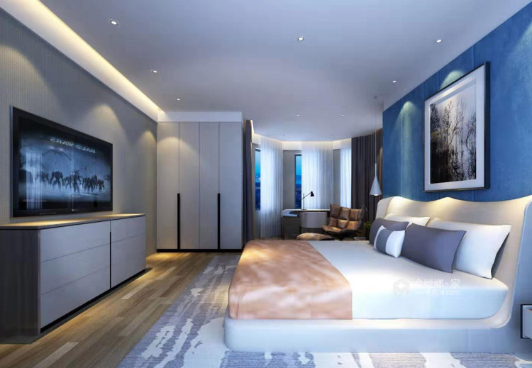 180平龙湖锦艺城现代风格-卧室效果图及设计说明