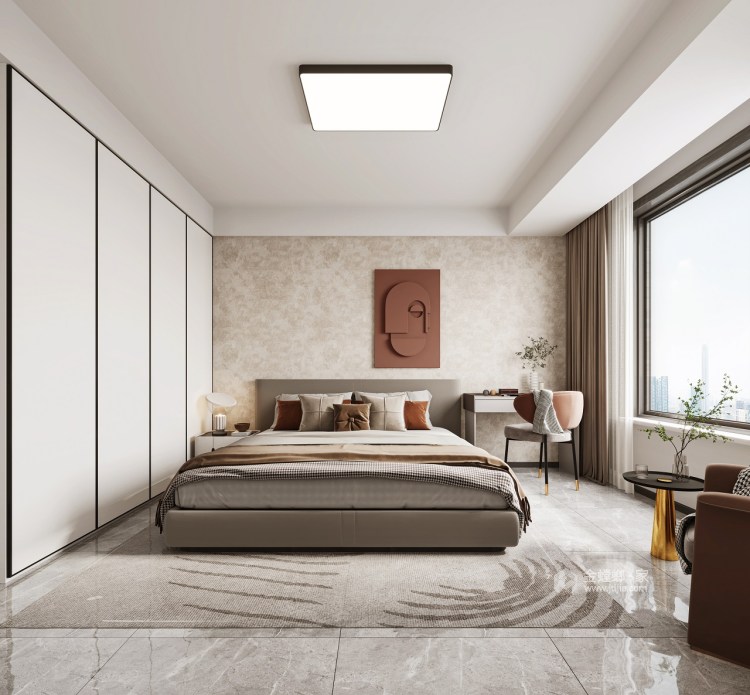 142平盛澳金尊府现代风格-卧室效果图及设计说明
