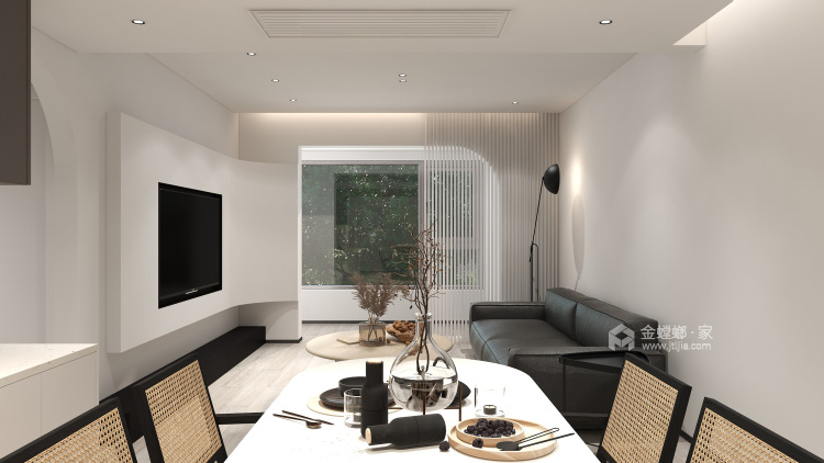 120平城投广场现代风格-舒适家居-餐厅效果图及设计说明