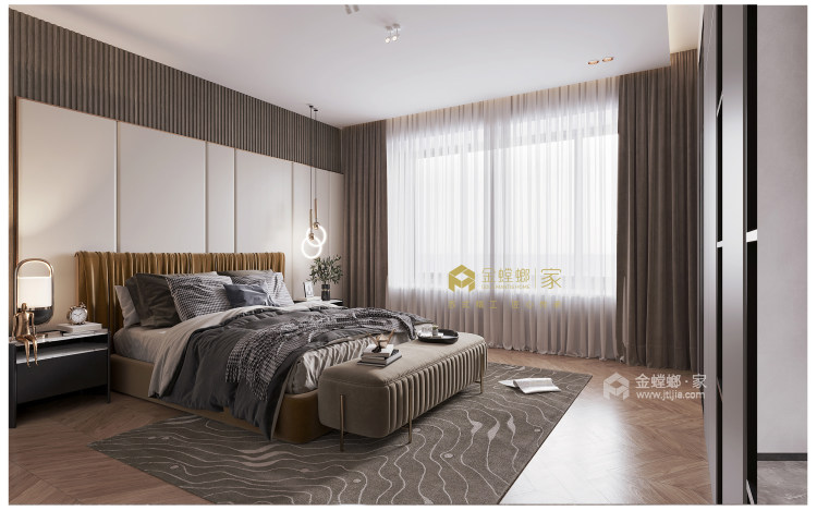290平碧桂园豪园现代风格-大平层，简约中性，轻奢有度-卧室效果图及设计说明