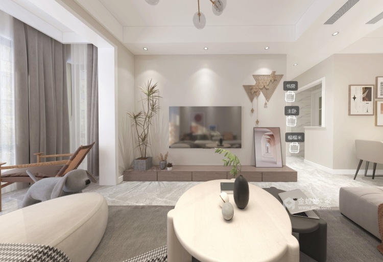95平碧桂园现代风格-卧室效果图及设计说明