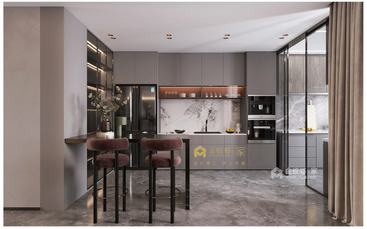 290平碧桂园豪园现代风格-大平层，简约中性，轻奢有度-餐厅效果图及设计说明