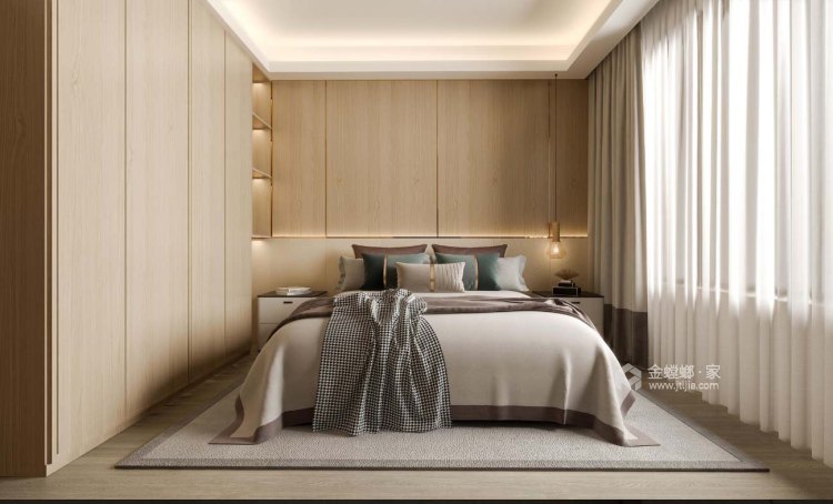 130平龙湖领御现代风格-卧室效果图及设计说明