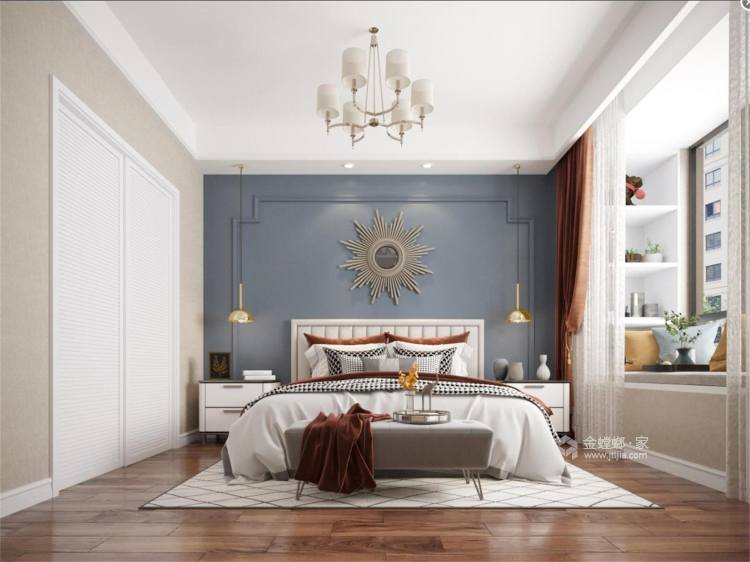 140平新城悦隽美式风格-卧室效果图及设计说明