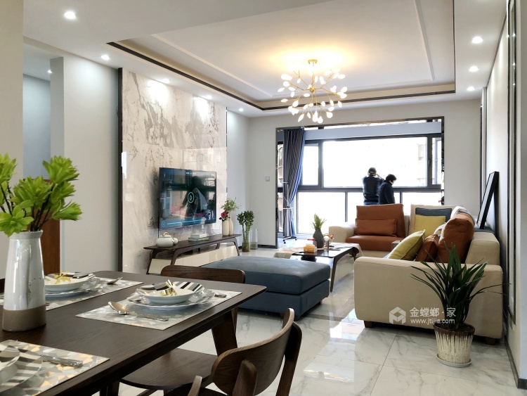125平邦泰现代风格-客厅效果图及设计说明