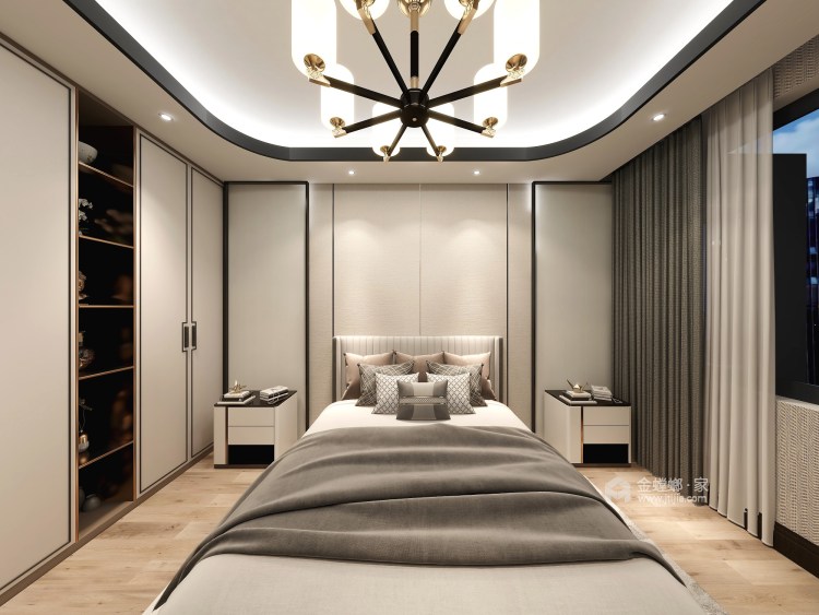 180平领峰华亭中式风格-卧室效果图及设计说明