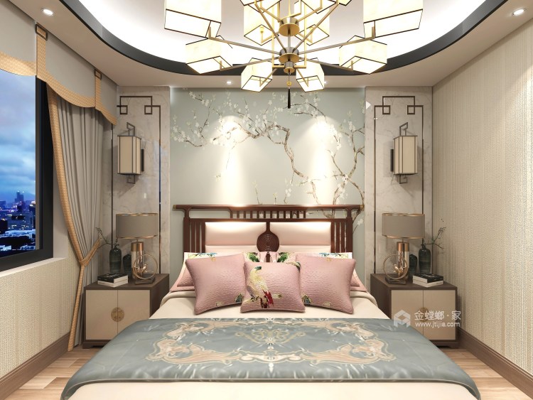 180平领峰华亭中式风格-卧室效果图及设计说明
