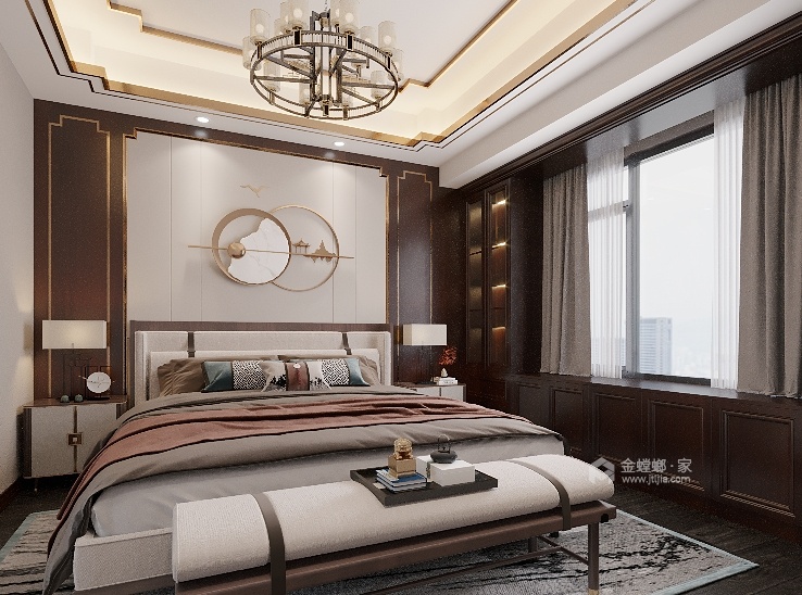 132平龙吟台新中式风格-卧室效果图及设计说明