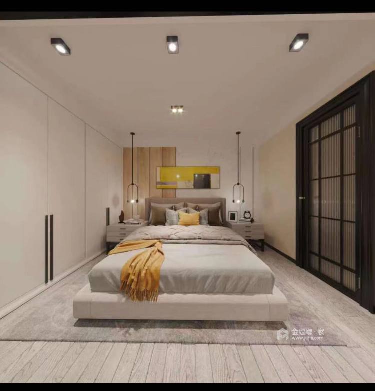 56平园南一村现代风格-卧室效果图及设计说明