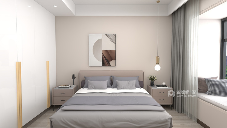 100平滨湖苑现代风格-卧室效果图及设计说明