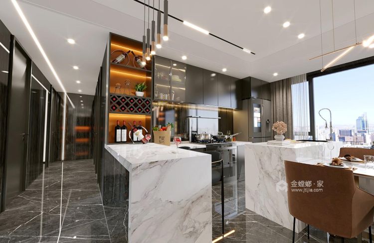 160平碧桂园现代风格-餐厅效果图及设计说明