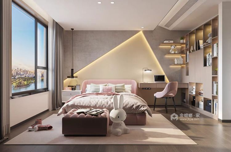 527平龙湖椿山现代风格-卧室效果图及设计说明