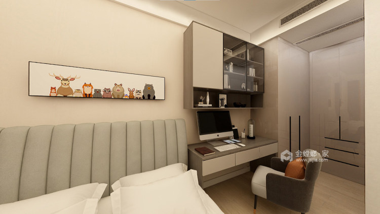 117平观澜台现代风格-自然舒适的温馨居所-卧室效果图及设计说明