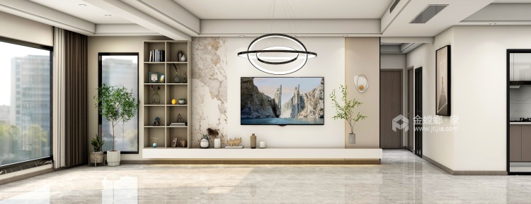 141平印江府现代风格-客厅效果图及设计说明