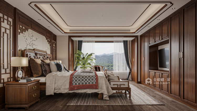 370平上德苑中式风格-山与飞鸟悦心之居-卧室效果图及设计说明