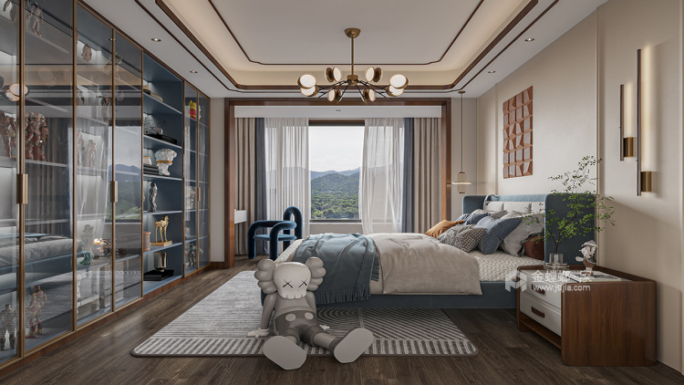 370平上德苑中式风格-山与飞鸟悦心之居-卧室效果图及设计说明