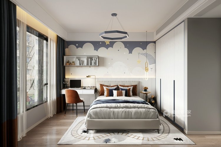 156平山水印象城现代风格-卧室效果图及设计说明