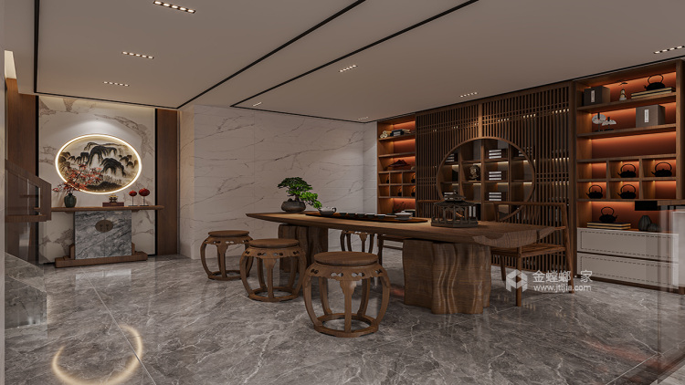 370平上德苑中式风格-山与飞鸟悦心之居-餐厅效果图及设计说明