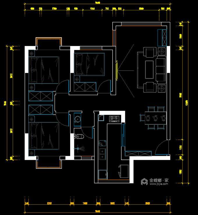 86平自建房现代风格-平面设计图及设计说明