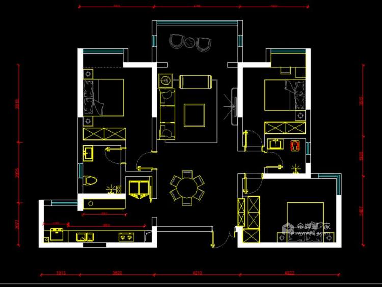 121平北城时代现代风格-平面设计图及设计说明