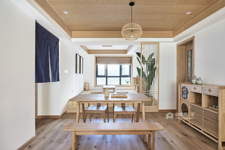 130平仁中风华日式风格-论都市森林中如何诗意栖居-餐厅效果图及设计说明