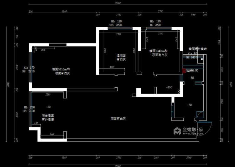 96平中铁颐禾公馆现代风格-业主需求&原始结构图
