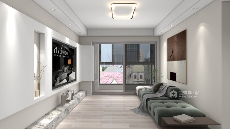 100平碧桂园时代之光现代风格-客厅效果图及设计说明