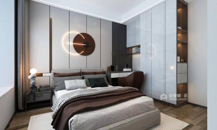 140平海尔学府现代风格-卧室效果图及设计说明