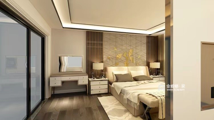 350平梧桐城邦现代风格-卧室效果图及设计说明