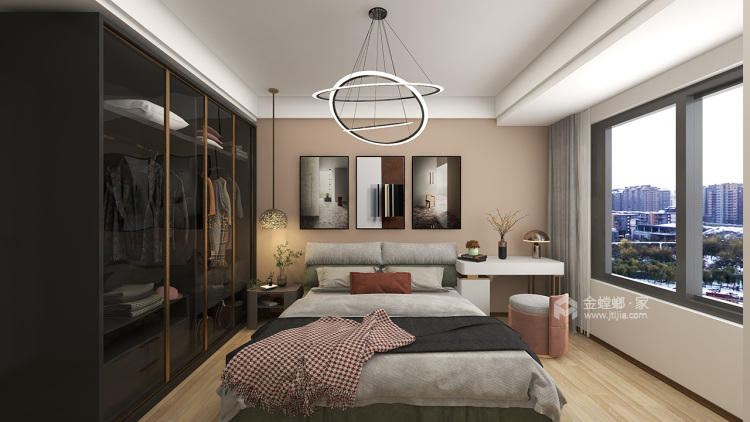 96平卓越悦城现代风格-一个家的充实和温馨-卧室效果图及设计说明