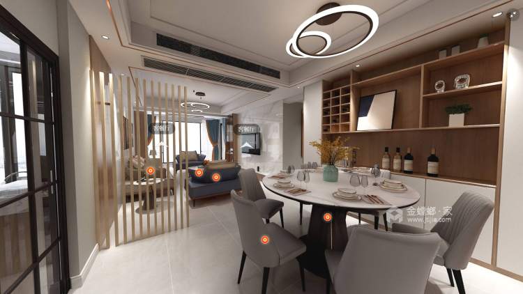 118平君雁皇家尊邸现代风格-餐厅效果图及设计说明