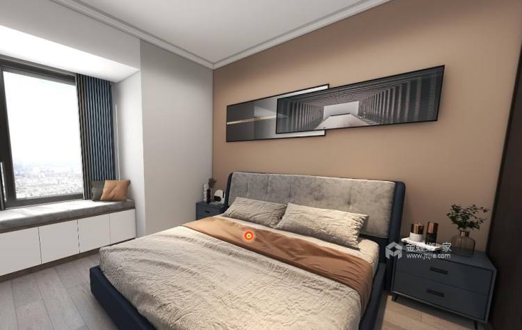128平北城时代现代风格-卧室效果图及设计说明