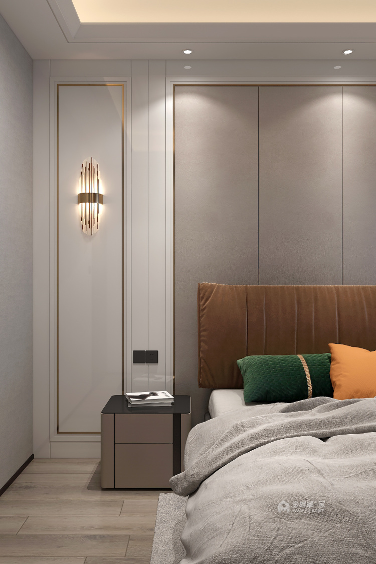 230平麓岛国际现代风格-大平层现代轻奢风-卧室效果图及设计说明