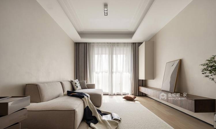 108平万科仁峰现代风格-一个治愈系的家-客厅效果图及设计说明