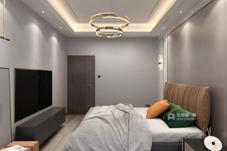 230平麓岛国际现代风格-大平层现代轻奢风-卧室效果图及设计说明