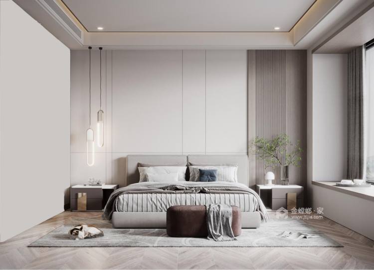 136平华府翡翠庄园现代风格-卧室效果图及设计说明