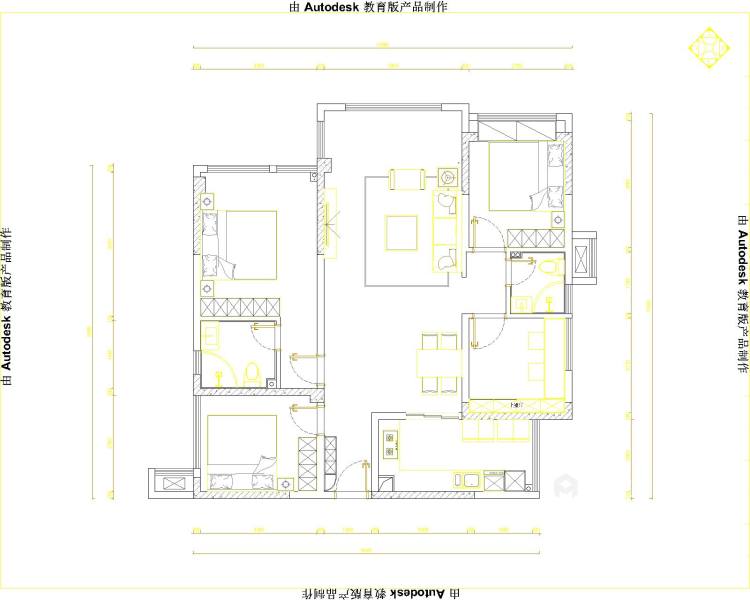 113平TCC世纪豪庭现代风格-4室2厅2卫-平面设计图及设计说明