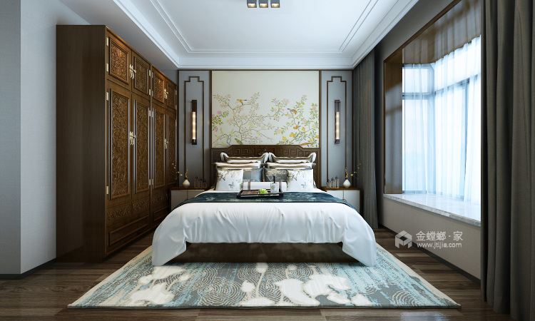 200平吾悦首府新中式风格-卧室效果图及设计说明