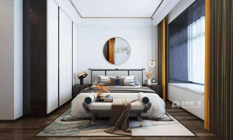 140平昆龙御新中式风格-卧室效果图及设计说明