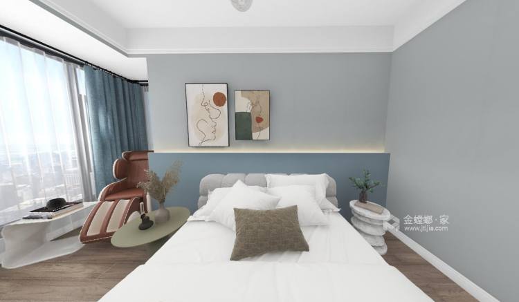 135平西城国际现代风格-卧室效果图及设计说明