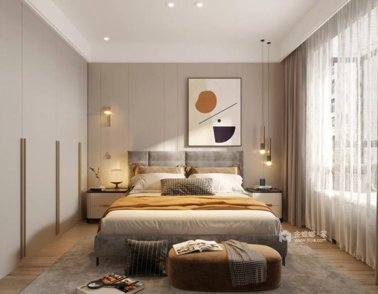 130平香漫里现代风格-卧室效果图及设计说明