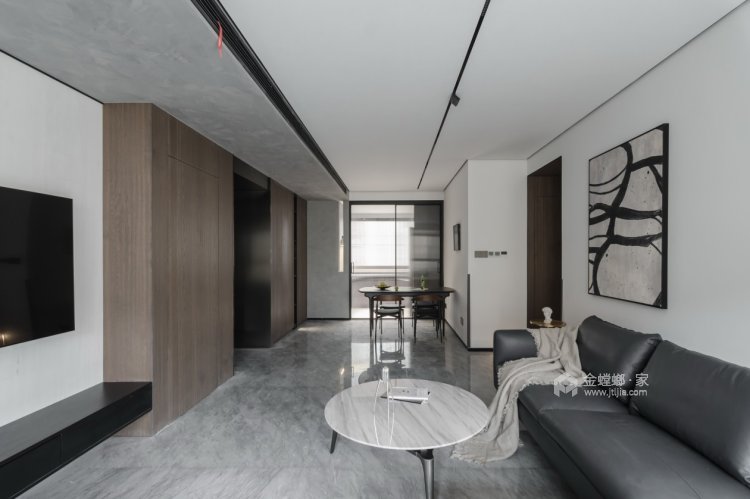 168平国颂府现代风格-极简光影，向心而生的慢生活-客厅效果图及设计说明