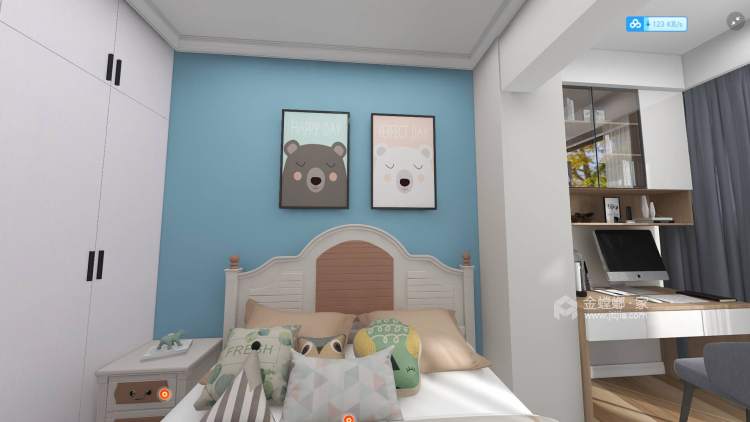 87平北城时代现代风格-卧室效果图及设计说明