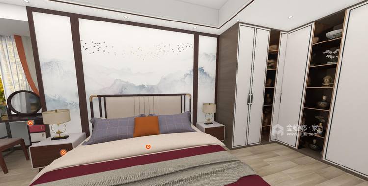 130平永兴滨湖一号新中式风格-雅苑-卧室效果图及设计说明