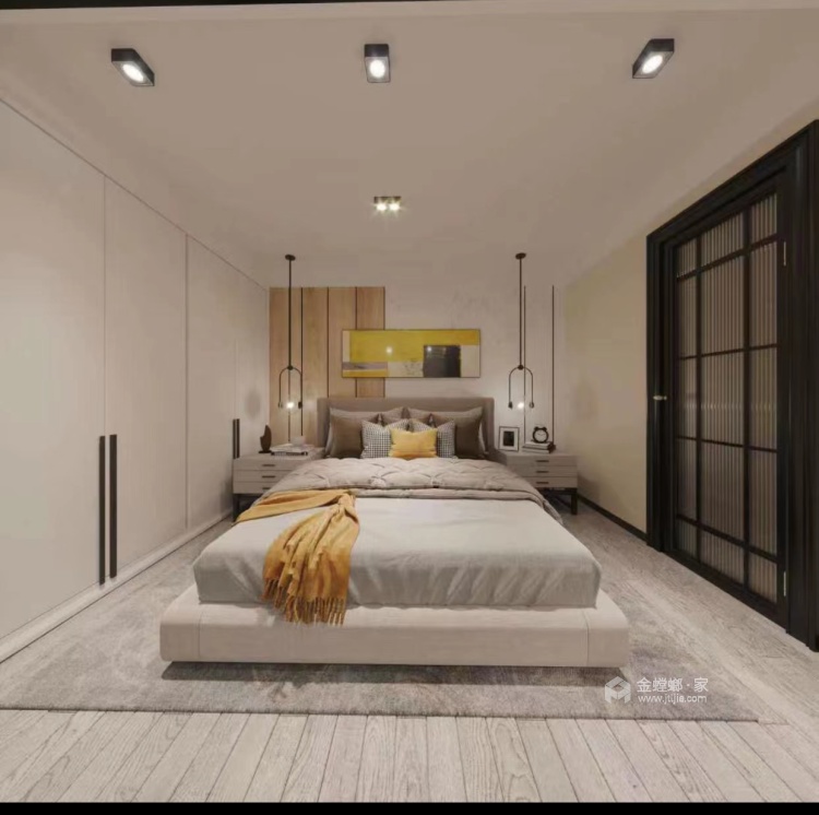 45平云台二小区现代风格-卧室效果图及设计说明