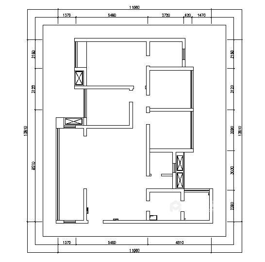 130平北城时代现代风格-轻奢四室两厅-业主需求&原始结构图