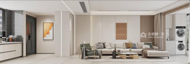 123平裕墨园现代风格-客厅效果图及设计说明